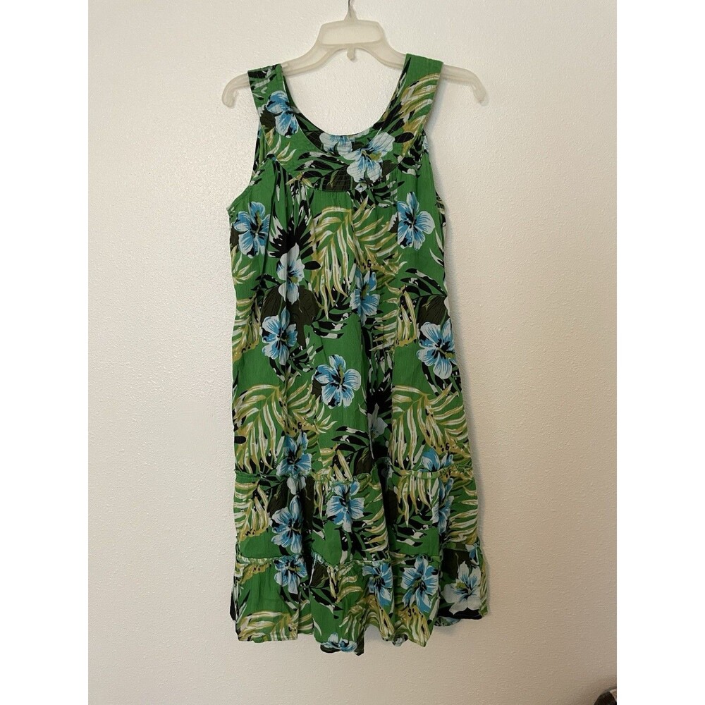 Easy Essentials Green Front Ruffle Dress Size L/ G